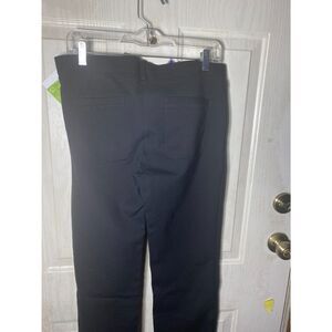 Betabrand Women’s Dress Pull On Pants Dark Black‎ Strait Leg Size Large